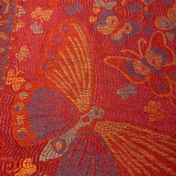 Vintage butterfly brocade pashmina shawl scarf - Picture 8 of 8